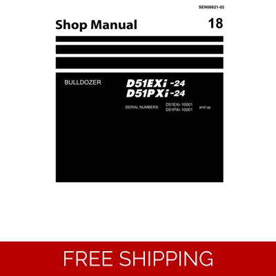 KOMATSU D51EXI-24 , D51PXI-24 JAPAN BULLDOZER S.N 10001-AND UP WORKSHOP MANUAL